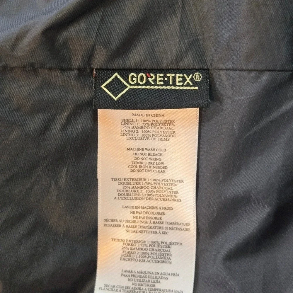 Dakine Gore-Tex Jacket‎ Mens L Rust Orange Hooded Snowboard Ski Shell Pit Zips